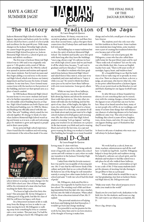 first page of the Jaguar Journal